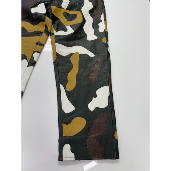 NWT Supreme Camo Cowhide Leather 5-Pocket Pant Mid Rise Multicolor Mens Size 32 - Picture 5 of 12